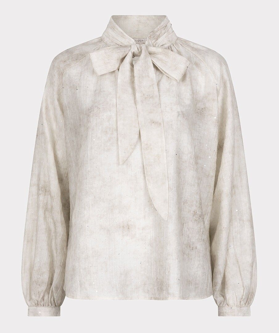 Esqualo blouse offwhite met glitter detail model raglan shawl collar ES_F25.14510_120