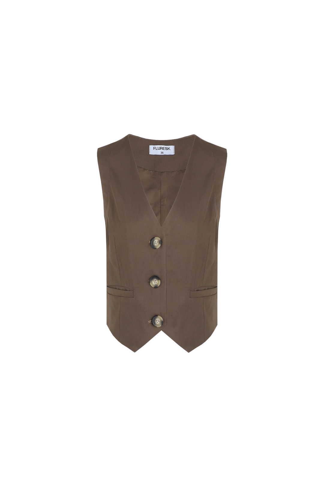 Fluresk gilet groen/bruin model Bodi