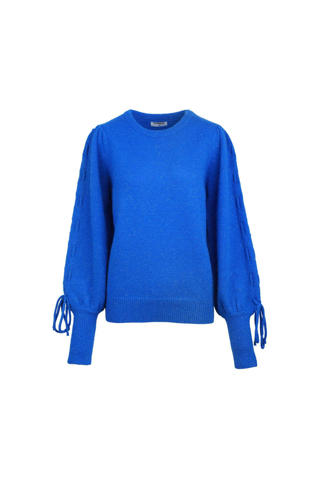 Fluresk trui blauw met lurex draad model Scottie knit sweater