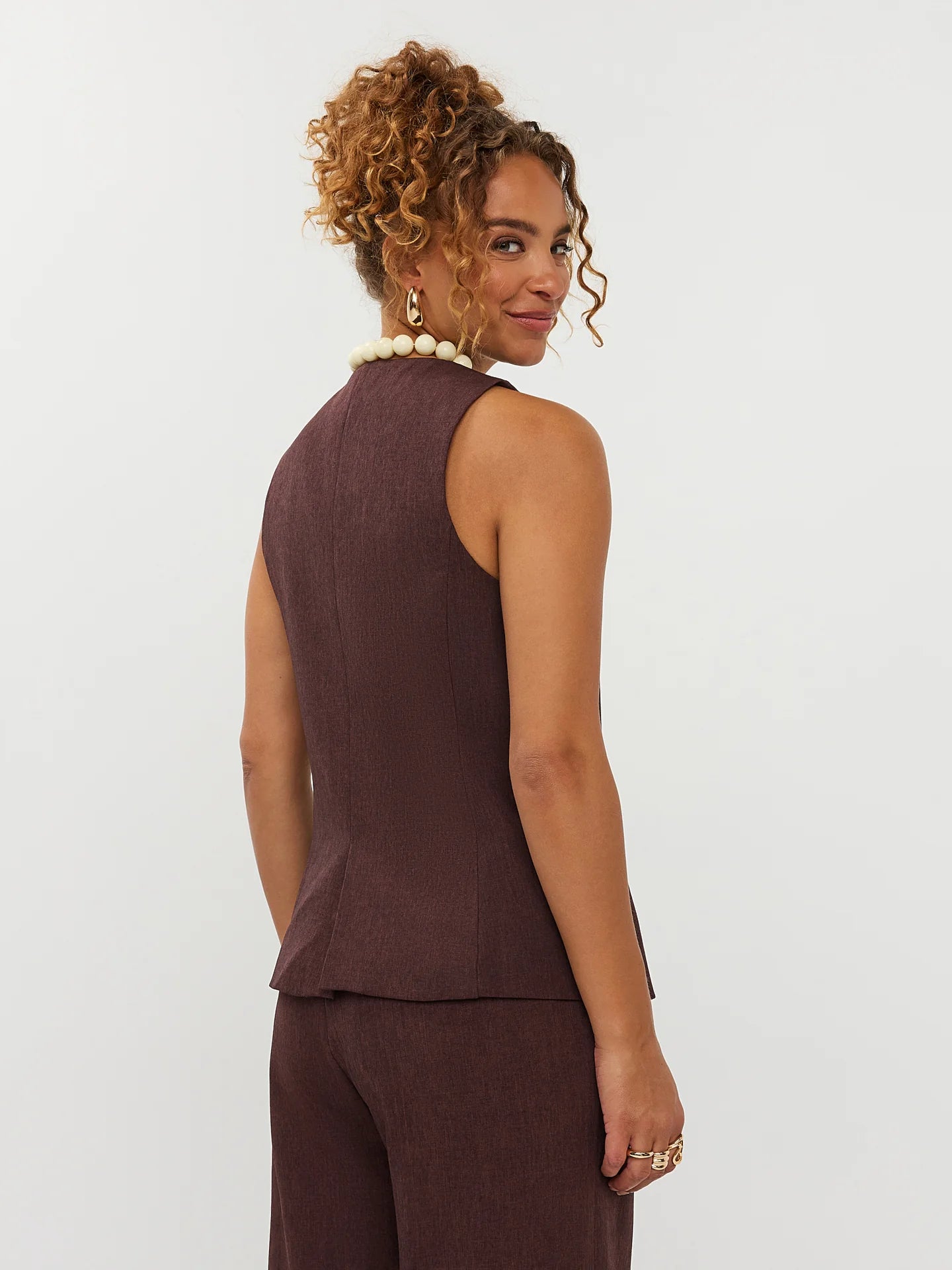 Ydence gilet bruin model Mellie brown