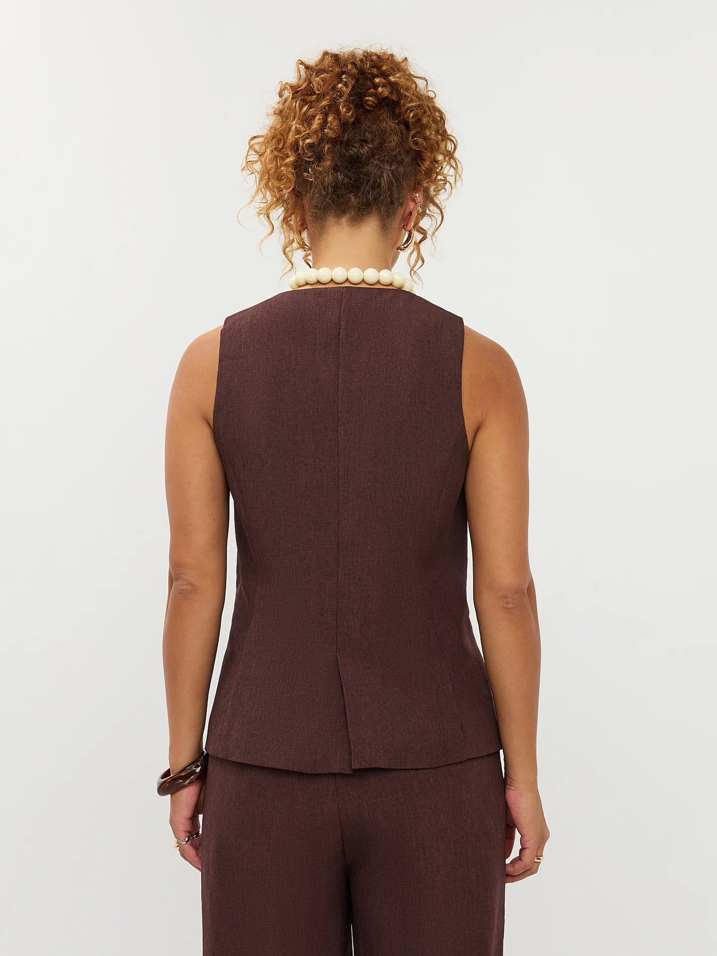 Ydence gilet bruin model Mellie brown