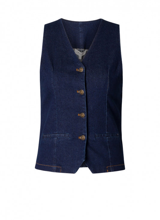 Ivy Beau gilet jeans blauw model Beau