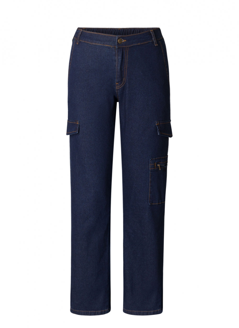 Ivy Beau jeans cargo blauw model Bess