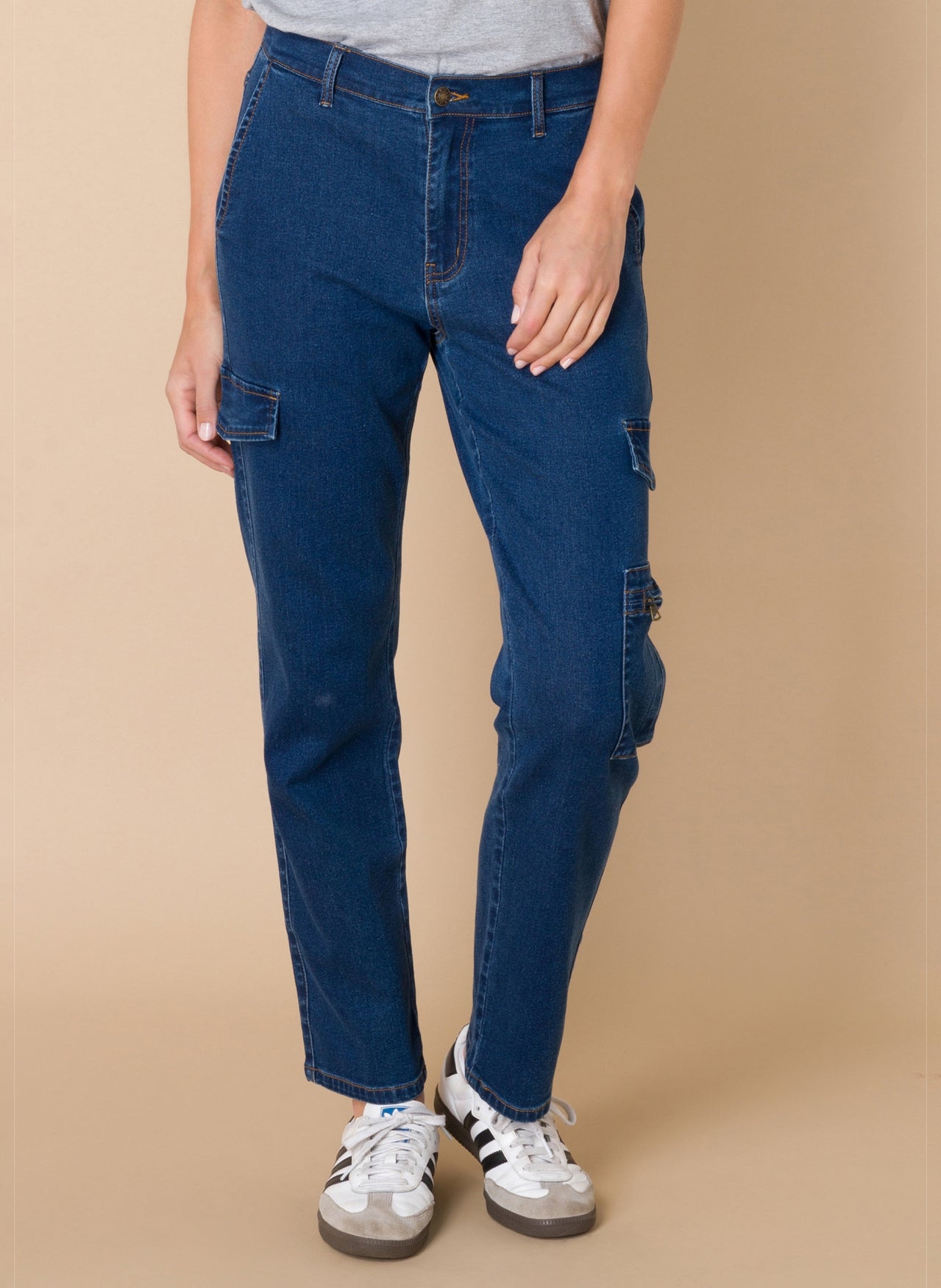 Ivy Beau jeans cargo blauw model Bess