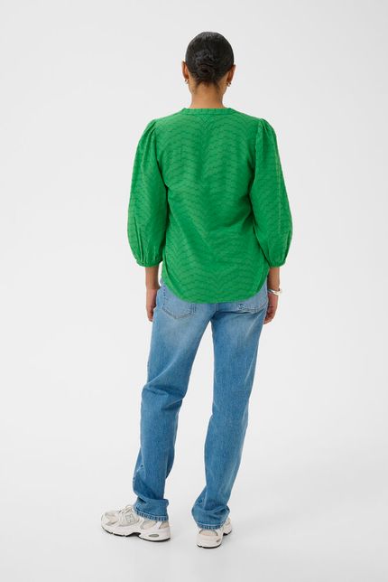 Kaffe blouse groen driekwart mouw model KApenelope bright green