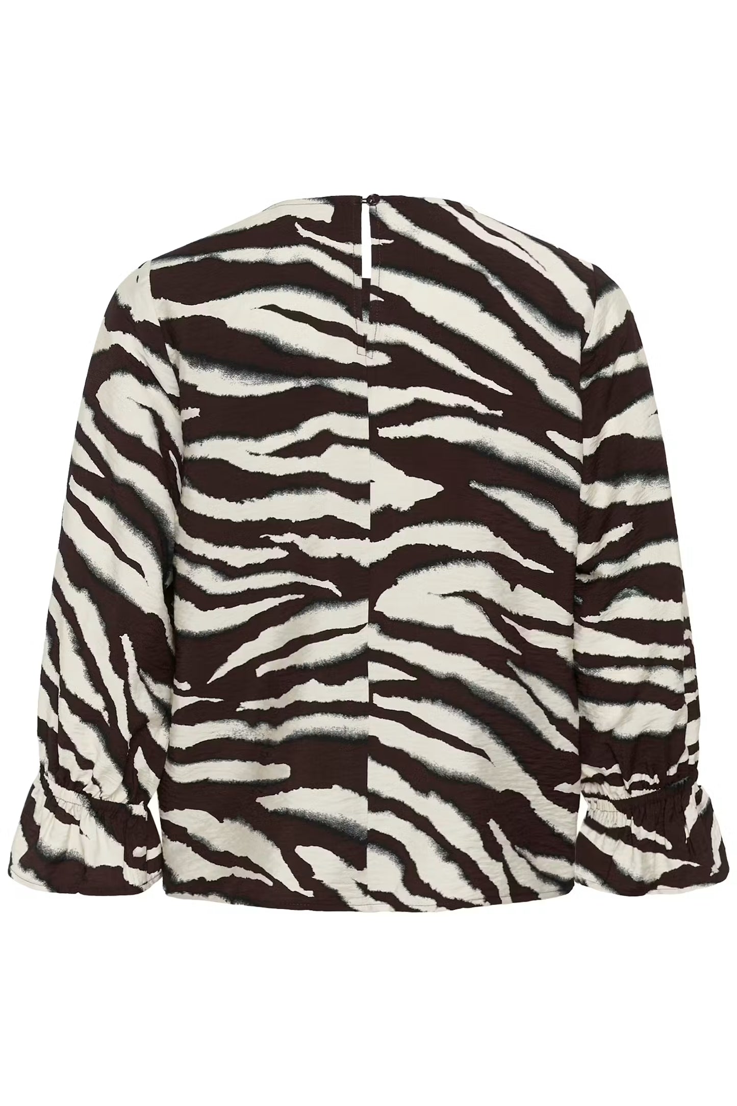 Kaffe blouse driekwart mouw bruin off white print model KAviky coffee bean turtle dove