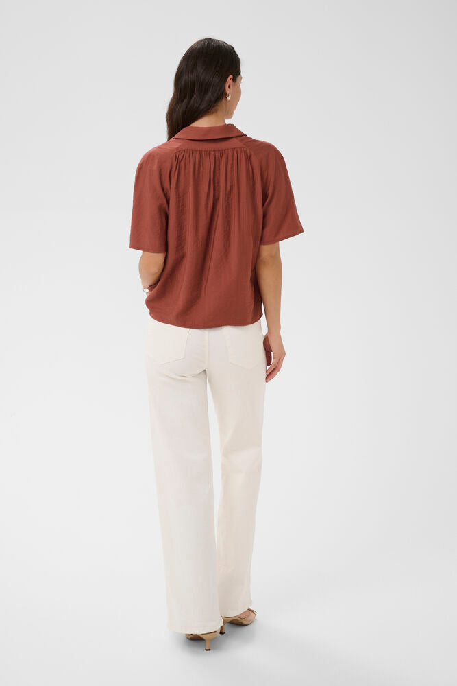 Kaffe blouse roest bruin model KAemily henna boxy fit