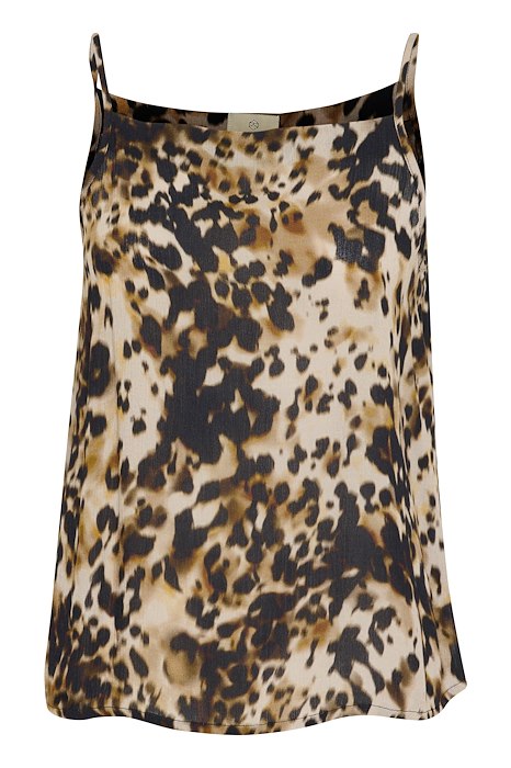 Kaffe top dierenprint zandkleur bruin model KAthora Amber blouse