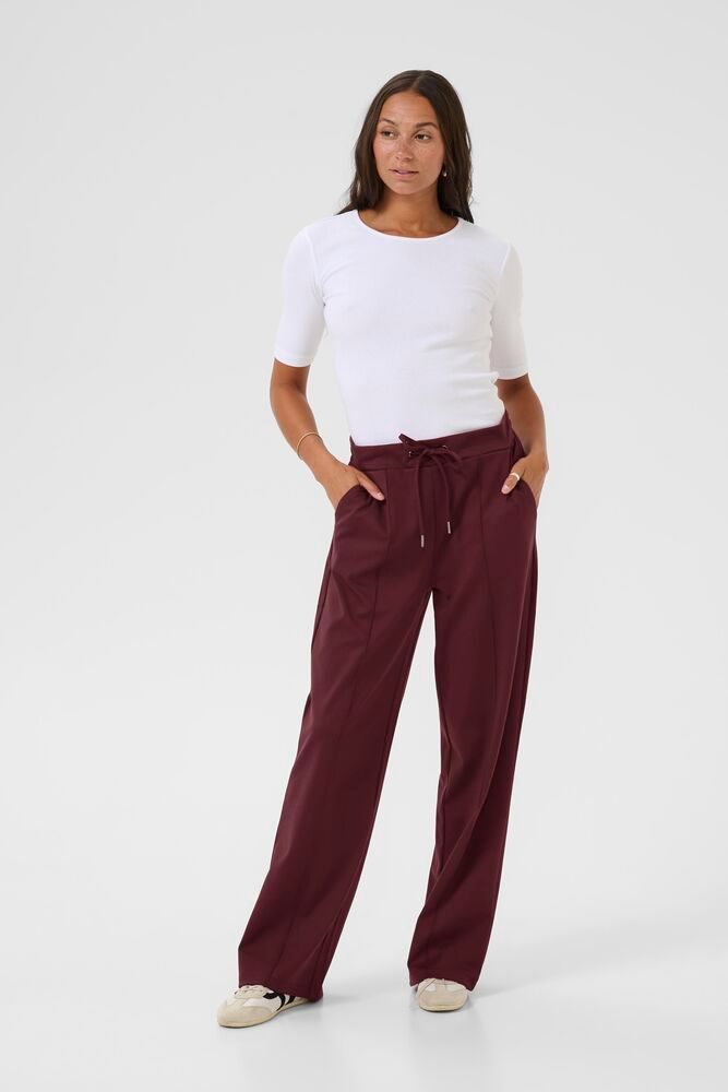 Kaffe broek bordeaux rood recht model KAjenny straight pants windsor wine