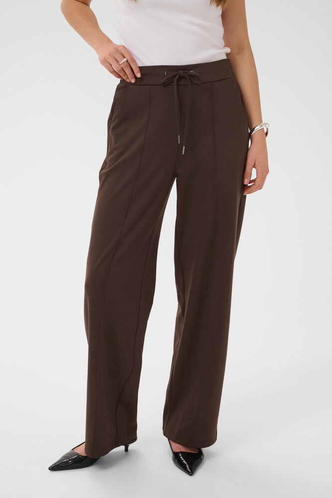 Kaffe broek donker bruin straight fit model KAjenny coffee bean