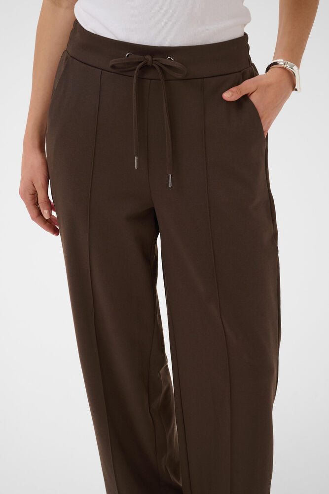 Kaffe broek donker bruin straight fit model KAjenny coffee bean