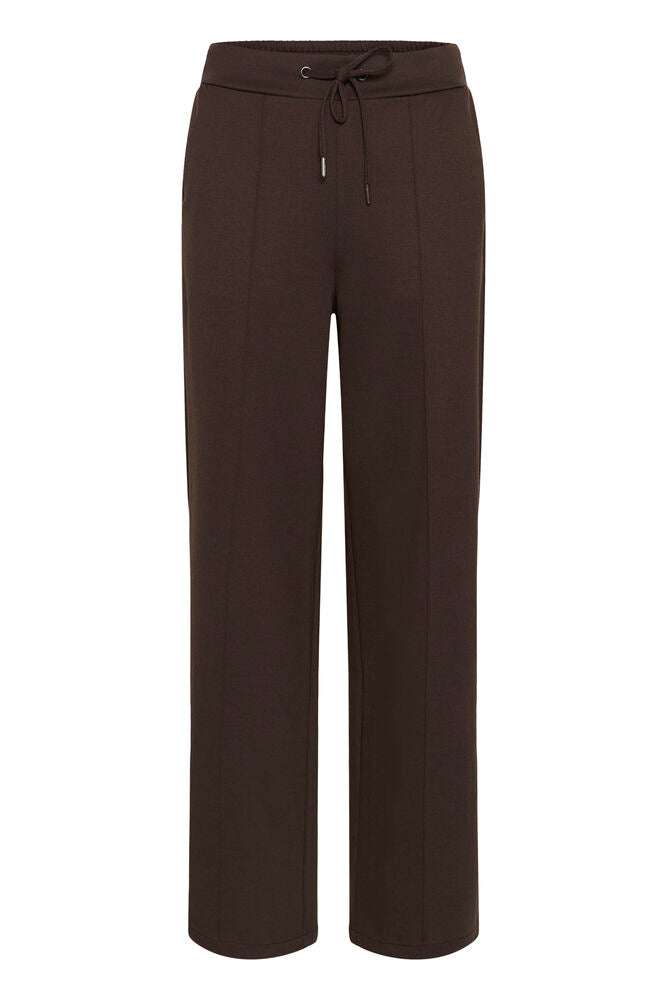 Kaffe broek donker bruin straight fit model KAjenny coffee bean
