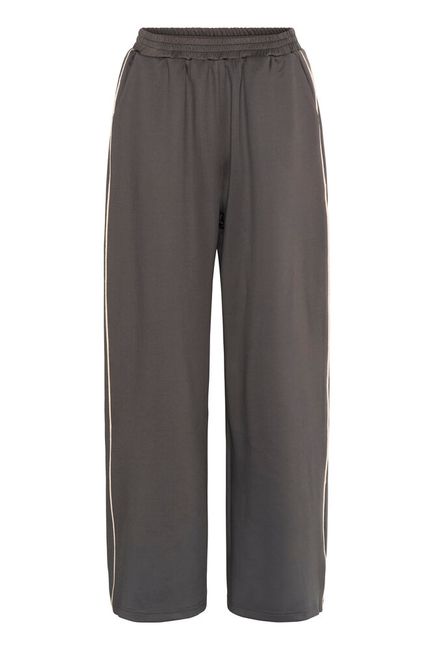 Kaffe broek donker grijs met streep model KAcory track pants black oyster