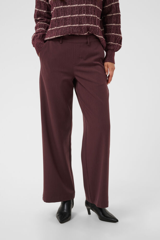 Kaffe broek bordeaux rood pantalon model KAvalley pants fudge