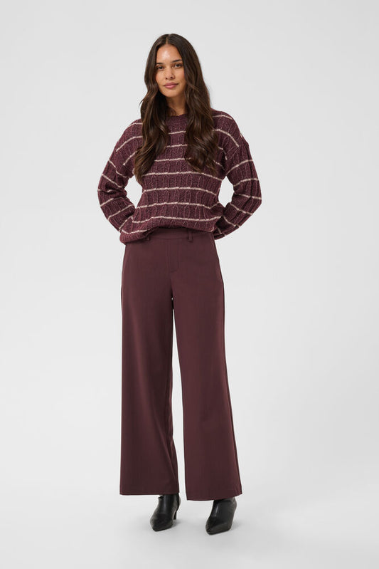 Kaffe broek bordeaux rood pantalon model KAvalley pants fudge