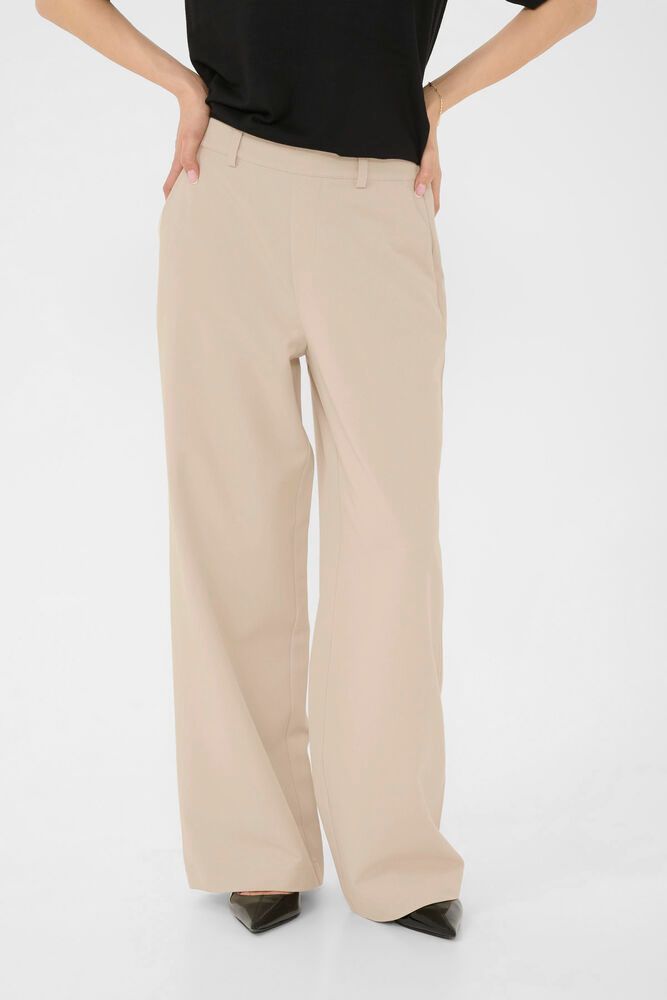 Kaffe pantalon wide leg beige model KAvalley pants feather gray