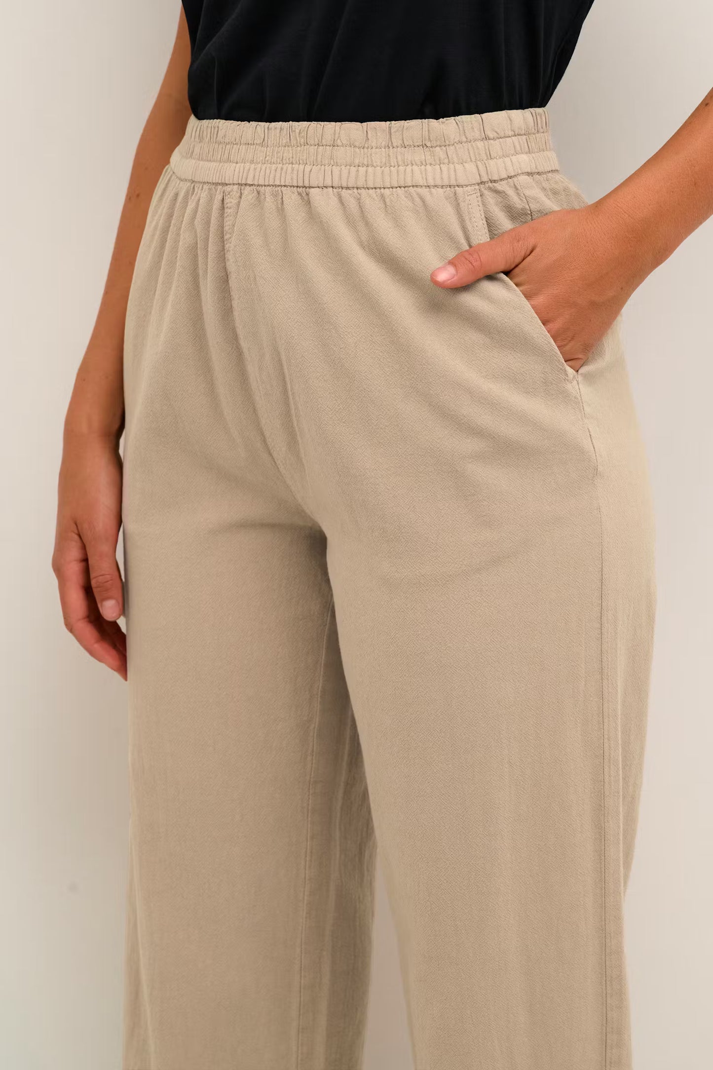 Kaffe broek camel zandkleur model KAnaya culotte pants classic sand