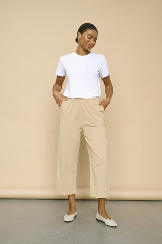 Kaffe broek camel zandkleur model KAnaya culotte pants classic sand
