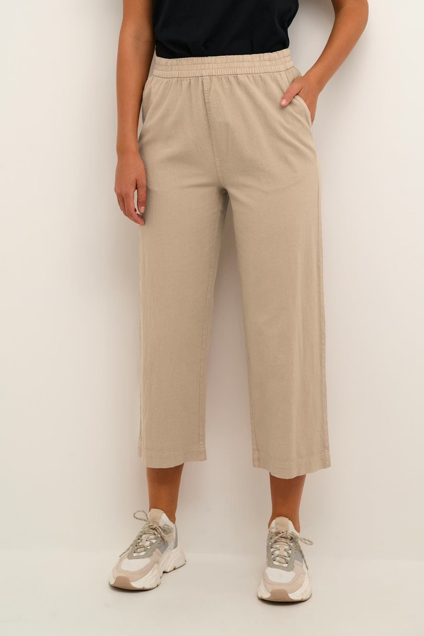 Kaffe broek camel zandkleur model KAnaya culotte pants classic sand