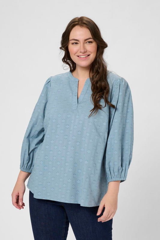 Kaffe Curve blouse licht blauw model KCloulou windward blue