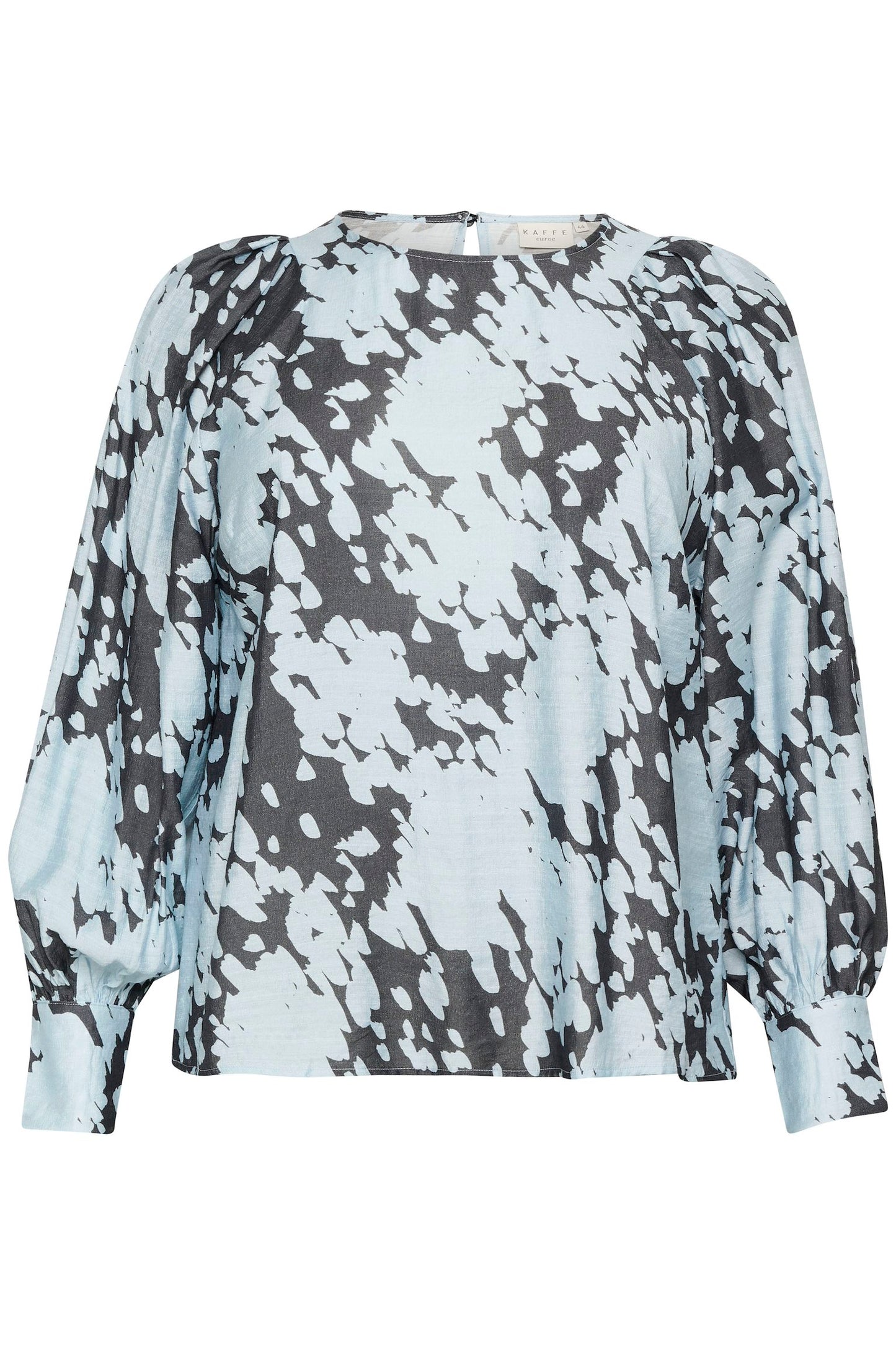 Kaffe curve blouse grijs blauwe wolkenprint model KcLuma