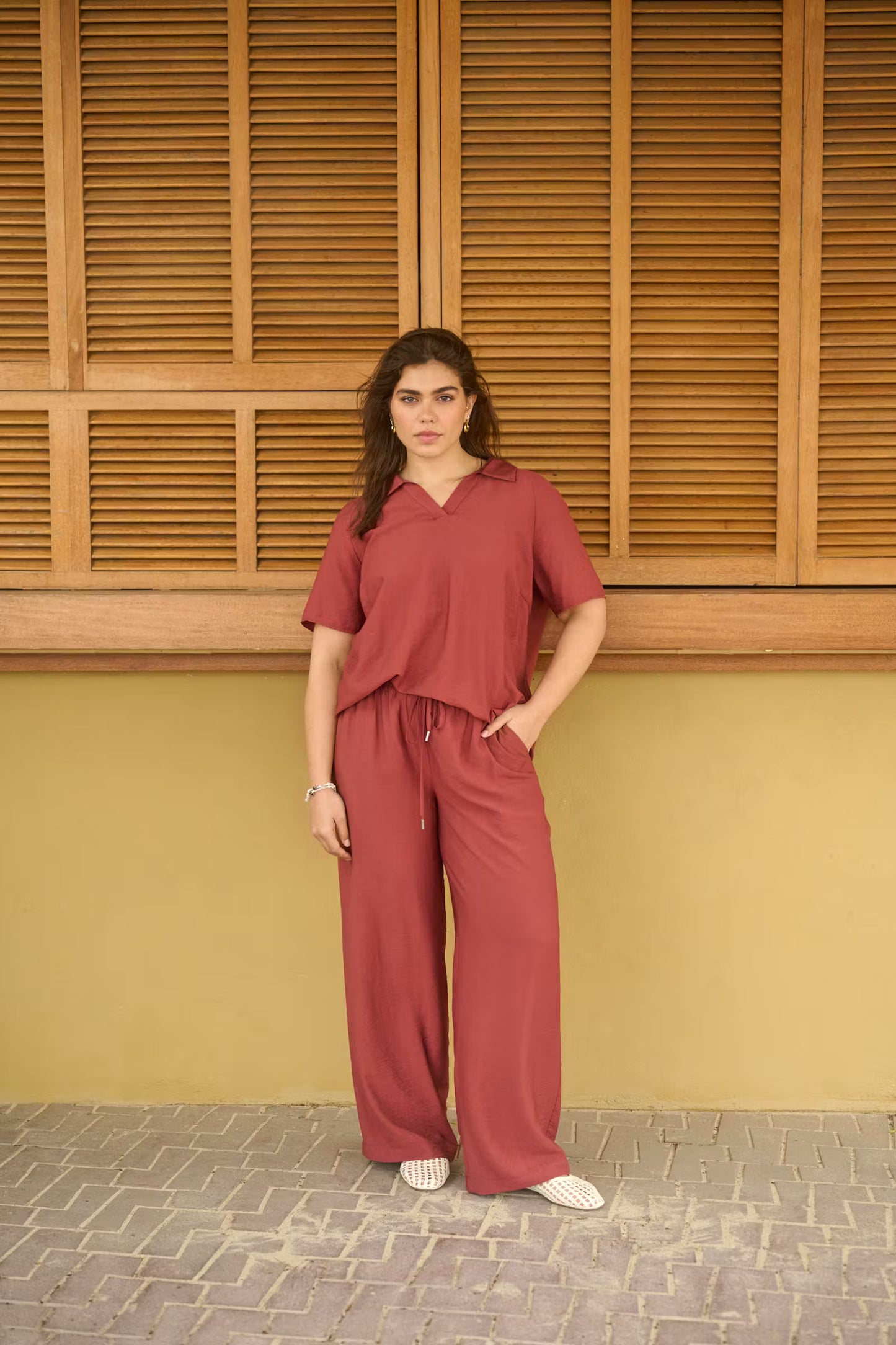 Kaffe Curve blouse roest bruin model KCemilia henna