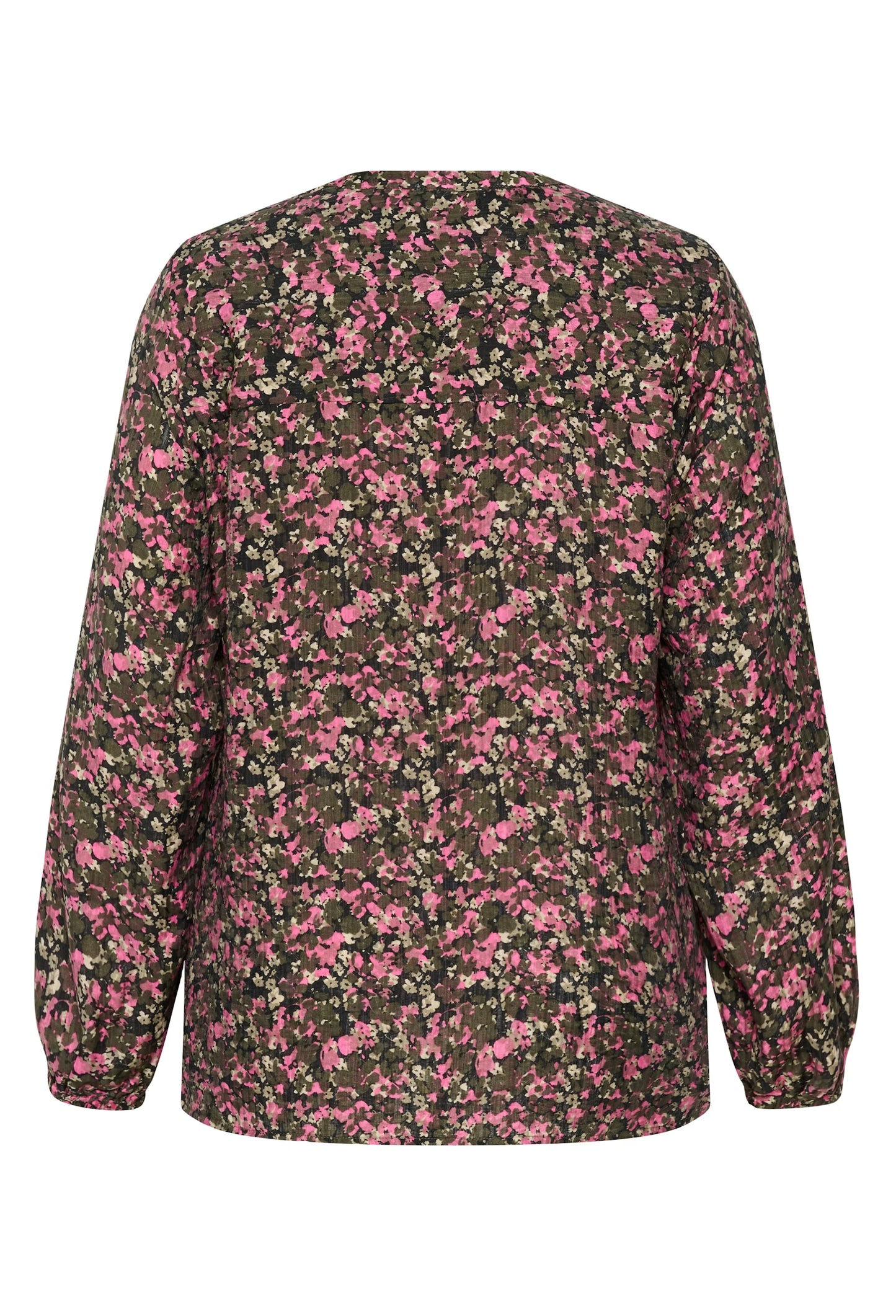 Kaffe Curve blouse roze met zwart groene bloemenprint KCbelle pink black graphic flower print