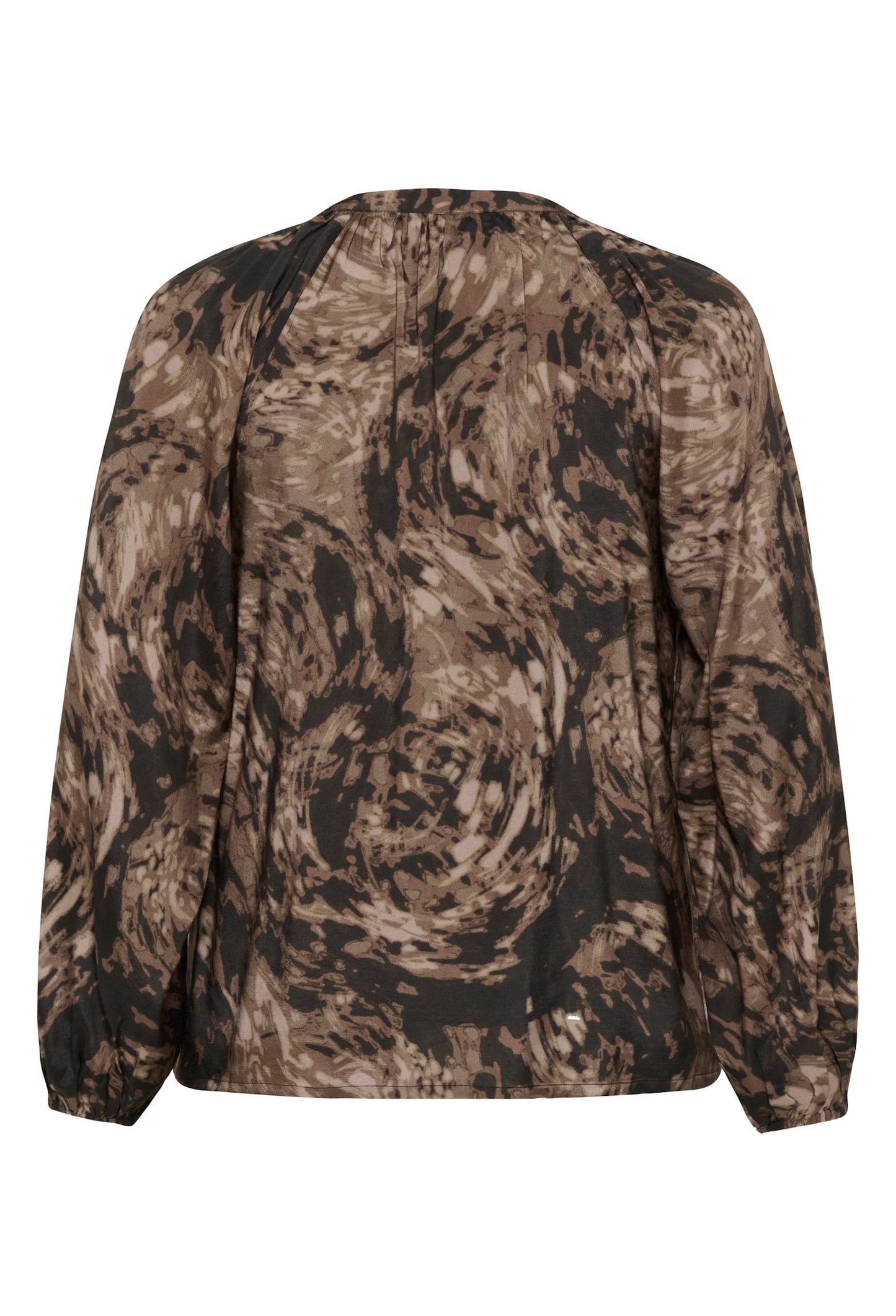 Kaffe Curve blouse bruin zwarte print model KCjamia brown graphic print