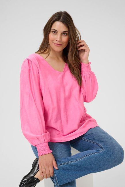 Kaffe Curve blouse roze model KCsofia power pink
