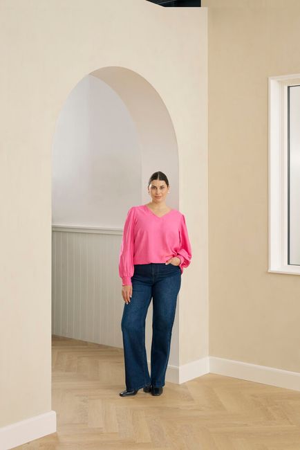 Kaffe Curve blouse roze model KCsofia power pink