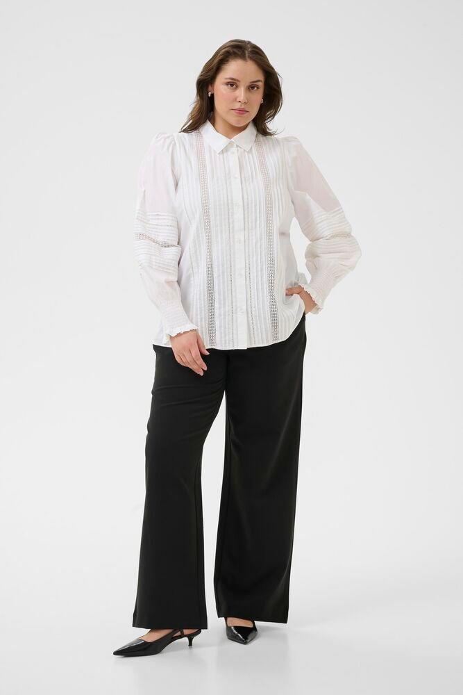 Kaffe Curve blouse offwhite met kant detail model KCbelli shirt optical white