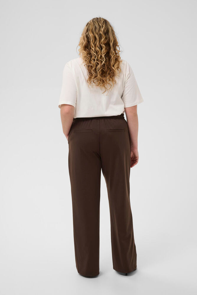 Kaffe Curve broek recht model bruin KCjenna straight pants coffee bean