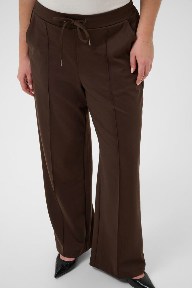 Kaffe Curve broek recht model bruin KCjenna straight pants coffee bean