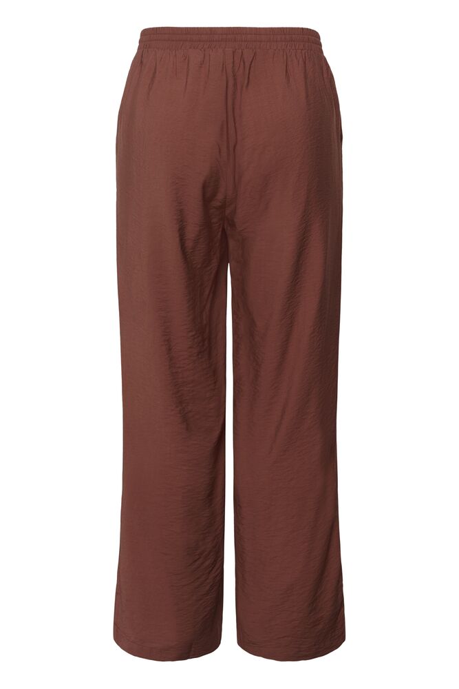 Kaffe Curve broek bruin met elastieke band model KCemilia wide pants henna