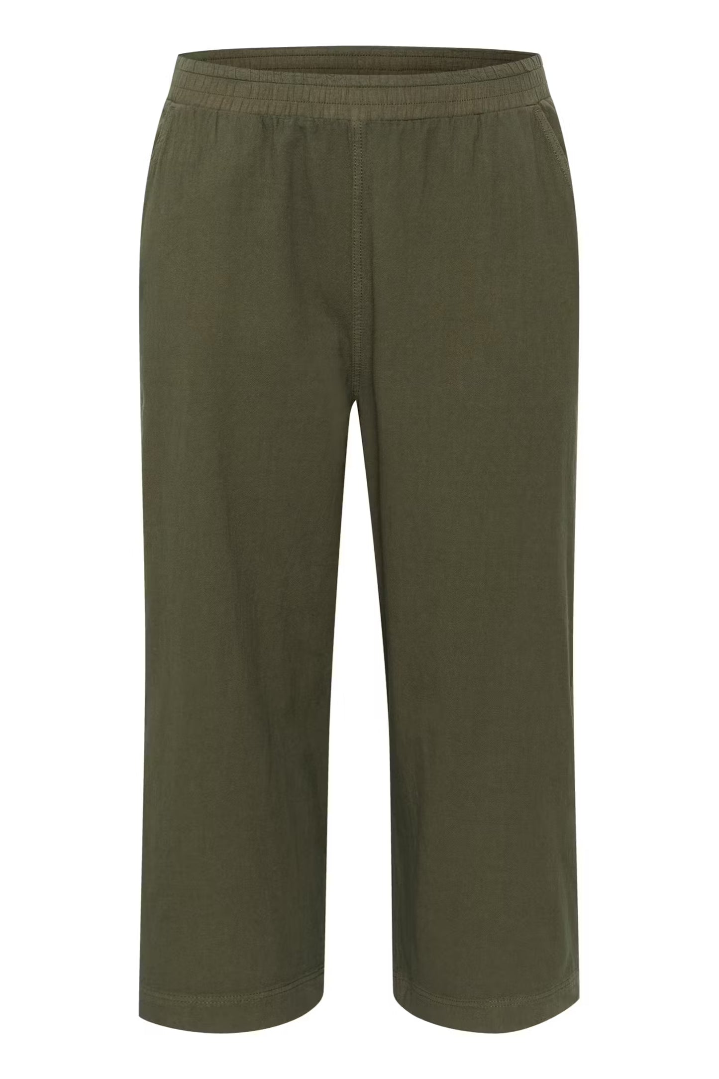 Kaffe Curve broek cropped lengte groen model KCnana culotte pants grape leaf