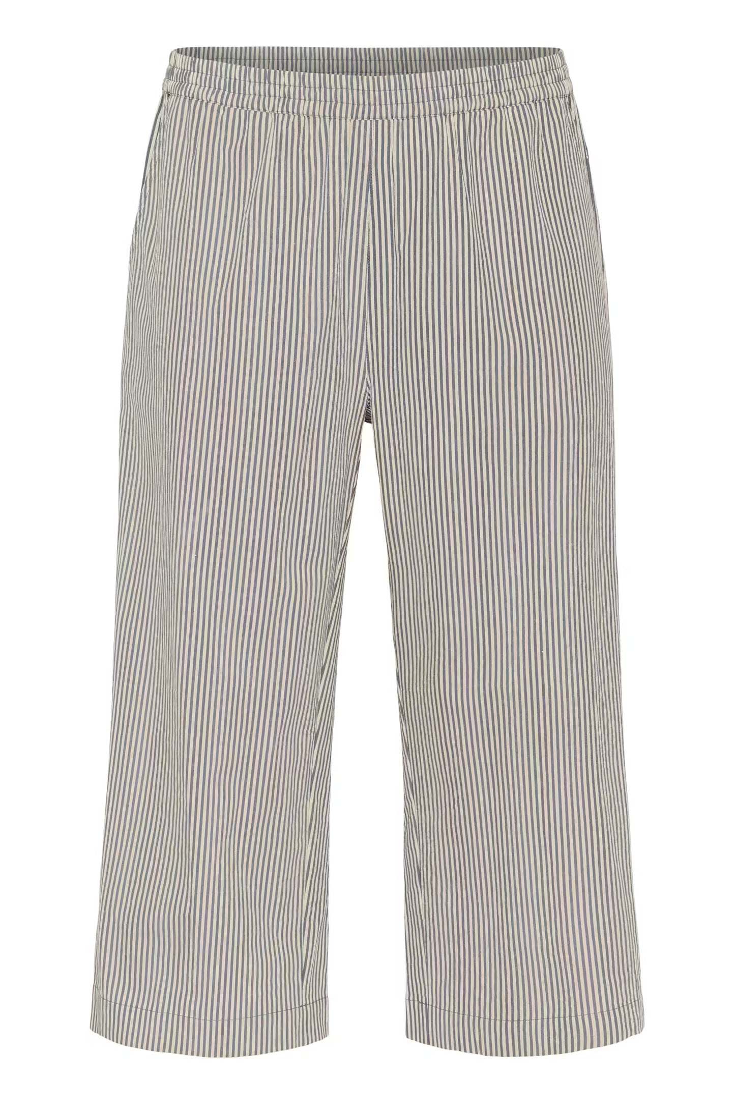 Kaffe Curve broek strepen offwhite donkerblauw gestreept model KCnana culotte pants midnight stripe