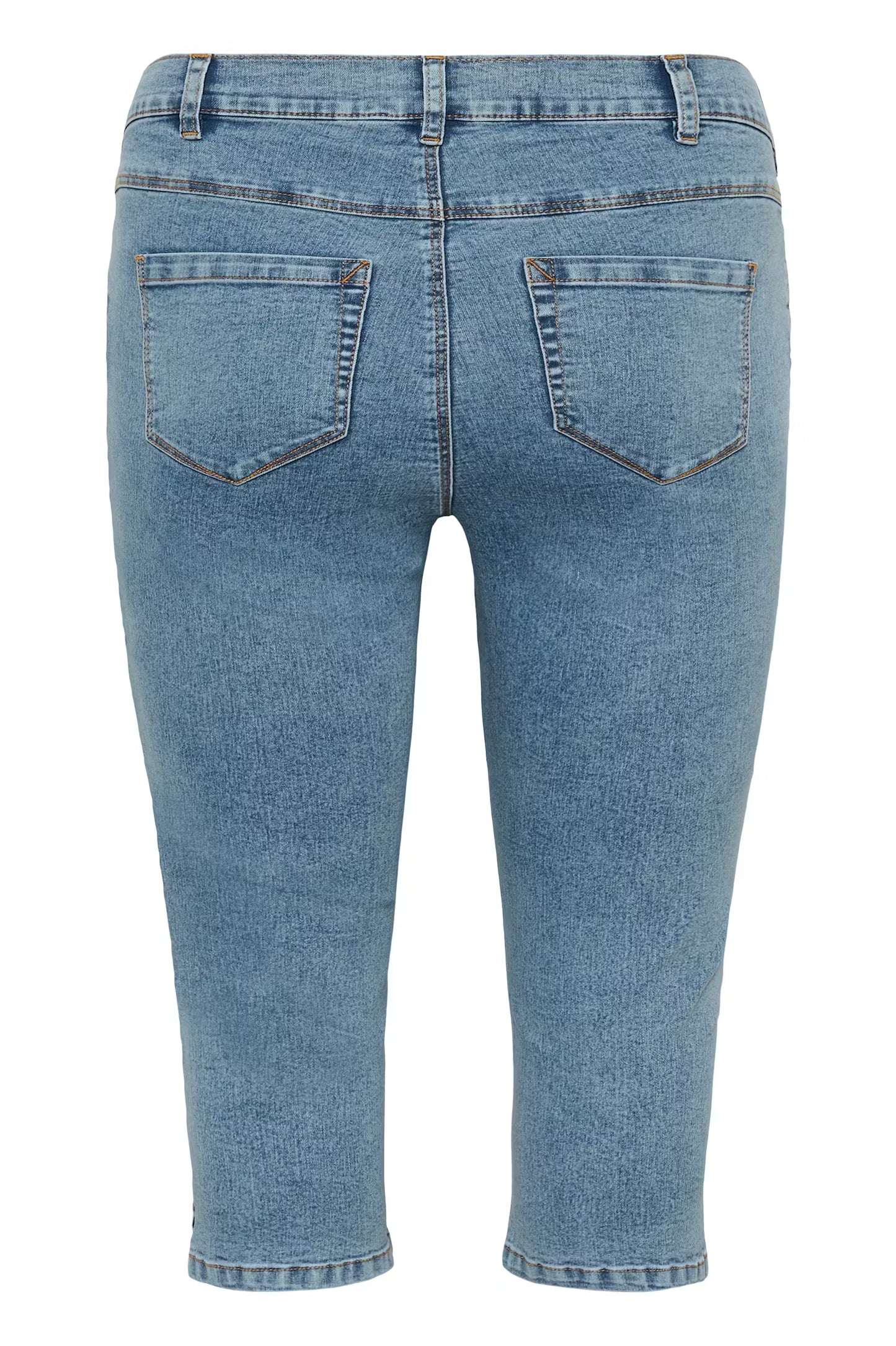 Kaffe Curve capri jeans blauw model KCvilana washed denim blue