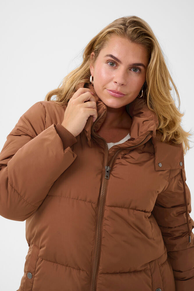 Kaffe Curve winter jas roest bruin model KCnikole padded coat friar brown