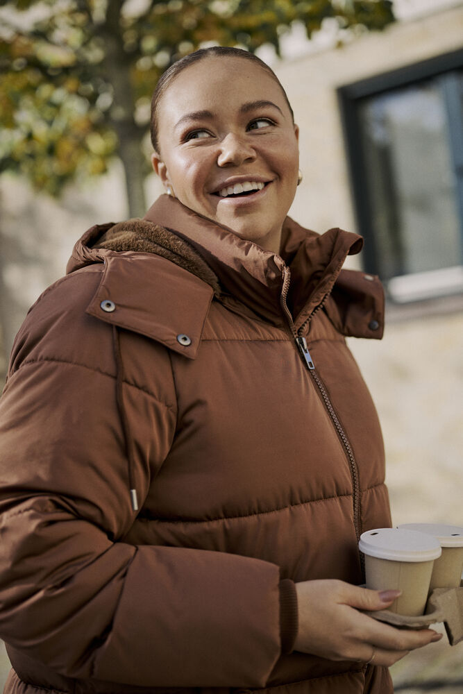 Kaffe Curve winter jas roest bruin model KCnikole padded coat friar brown