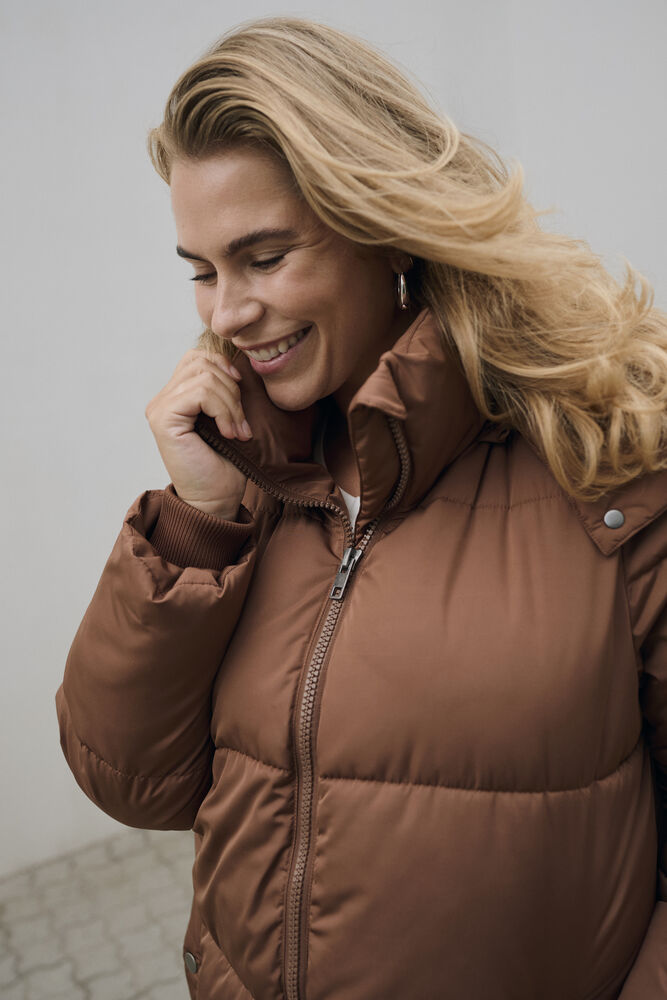 Kaffe Curve winter jas roest bruin model KCnikole padded coat friar brown