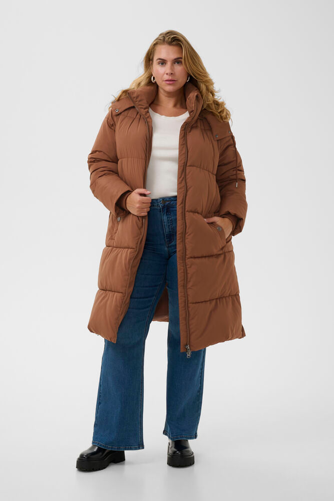Kaffe Curve winter jas roest bruin model KCnikole padded coat friar brown