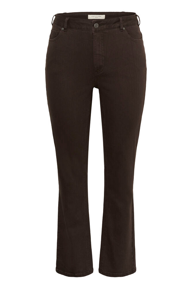 Kaffe Curve jeans donker bruin model straight full lenght KCbree coffee bean