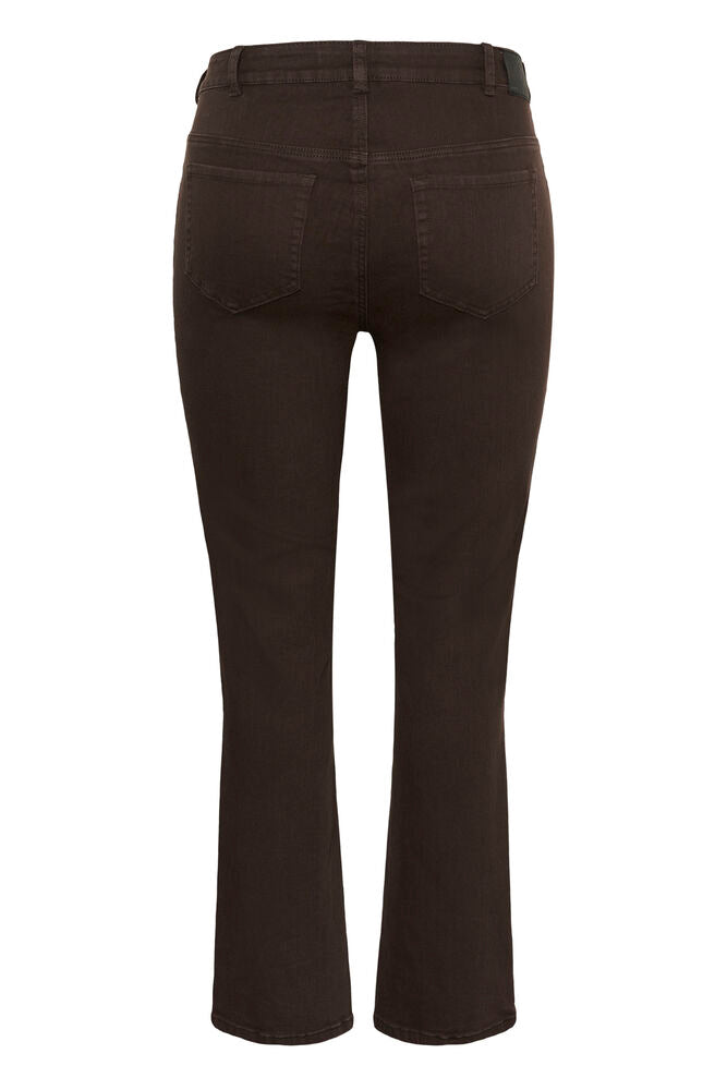 Kaffe Curve jeans donker bruin model straight full lenght KCbree coffee bean