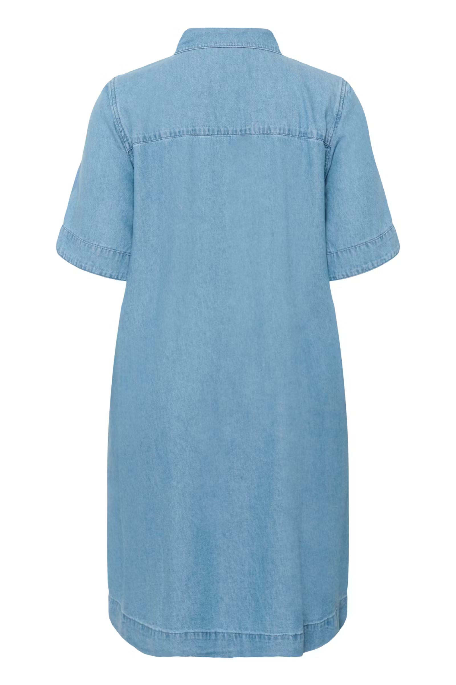 Kaffe Curve denim jurk blauw model KCjada dress medium blue chambray