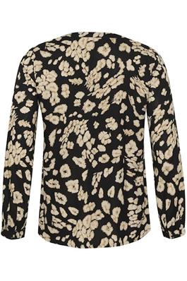 Kaffe Curve blouse zwart beige print animal model KcBella