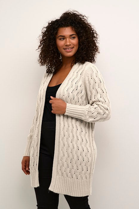 Kaffe Curve vest grijs/beige gebreid