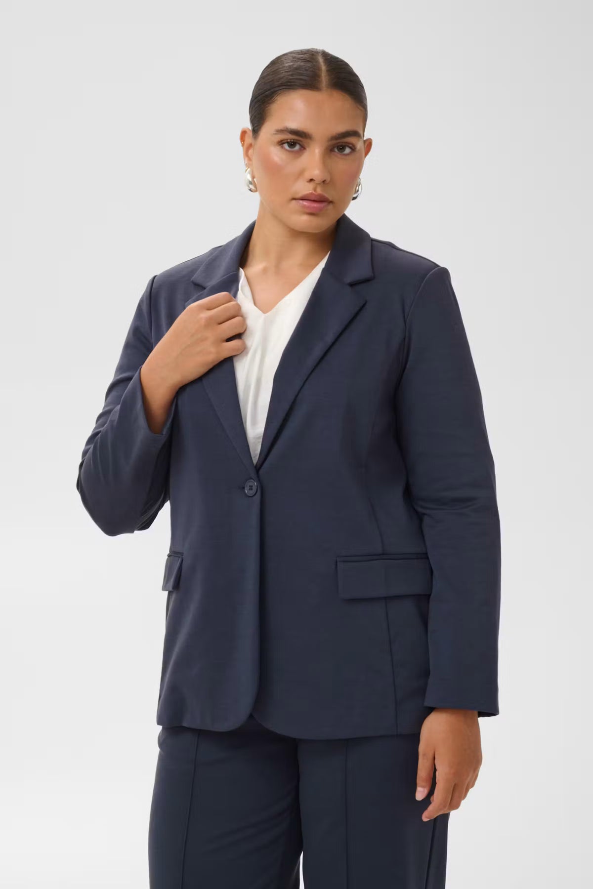 Kaffe Curve blazer blauw grijs model KCjenna loose graphite