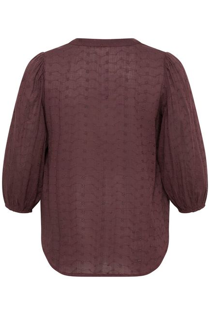 Kaffe Curve blouse driekwart mouw bordeaux KCmaia fudge