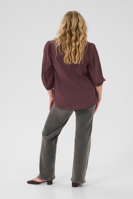 Kaffe Curve blouse driekwart mouw bordeaux KCmaia fudge