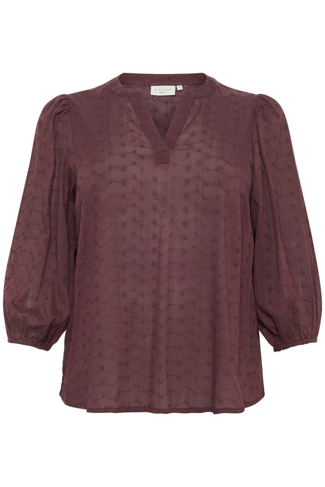 Kaffe Curve blouse driekwart mouw bordeaux KCmaia fudge